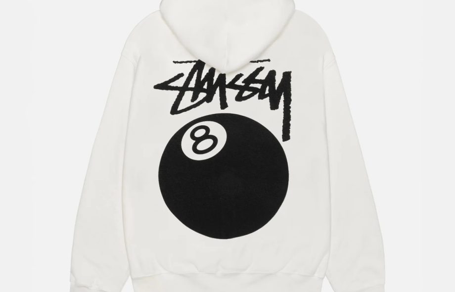8 BALL WHITE PIGMENT DYED HOODIE