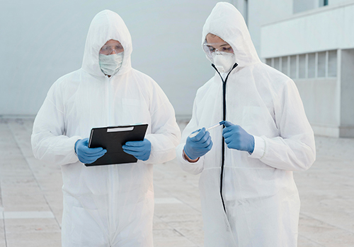 Shire Pest Control technician inspecting property for pest infestation in Dumfries